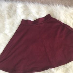 Burgundy Skater Skirt